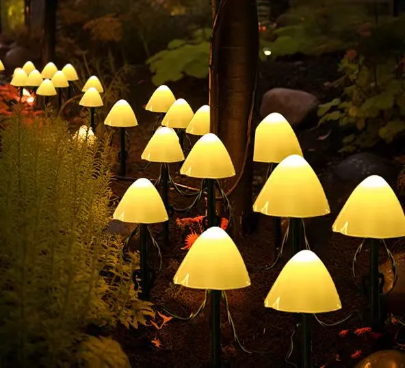 Landsign se nuwe produkte, LED Mushroom String Decoration Solar Ground Lights.